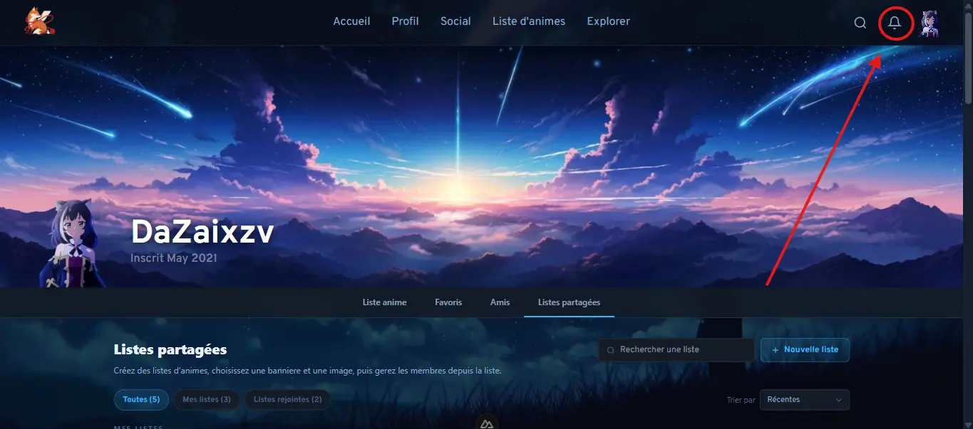 Consulter les notifications - capture d'ecran